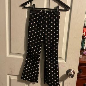 SHEIN Black and White Polka Dot Kids Flare Leggings